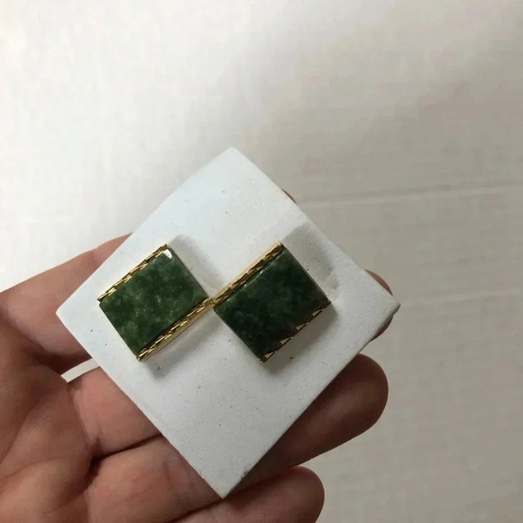 Vintage Senator  Jade Cufflinks - Picture 5 of 8